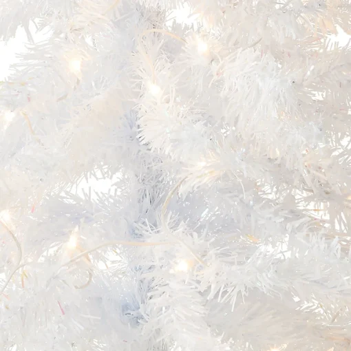 Cheap National Tree Company Pre-Lit Artificial Christmas Tree, White Tinsel, White Lights, Includes Stand, 4 Feet