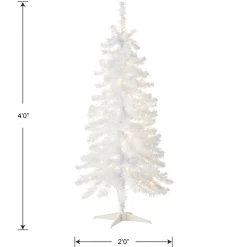 Cheap National Tree Company Pre-Lit Artificial Christmas Tree, White Tinsel, White Lights, Includes Stand, 4 Feet