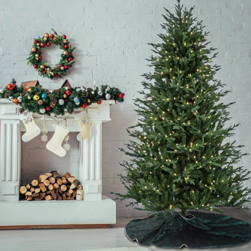 Online National Tree Company Pre-Lit Artificial Christmas Tree, Wenatchee Fir, With Warm White Led Lights, Plug In, 7.5 Ft