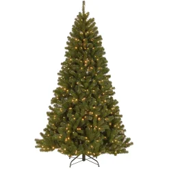 Shop National Tree Company Pre-Lit Artificial Christmas Tree, Powerconnect North Valley Spruce With Light Parade Led Lights, Plug In, 7.5 Ft