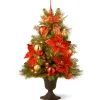 Online National Tree Company Pre-Lit Artificial Christmas Tree, Elegance, Green, White Lights, Includes Pot Base, 3 Feet