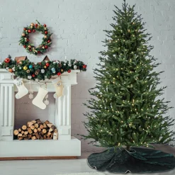 Shop National Tree Company Pre-Lit Artificial Christmas Tree, Wenatchee Fir, With Warm White Led Lights, Plug In, 7.5 Ft