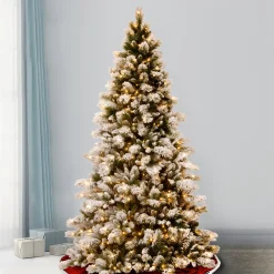 Cheap National Tree Company Pre-Lit Artificial Christmas Tree, Snowy Westwood Pine, Green, Decorated With Frosted Branches, White Lights, Includes Stand, 7.5 Feet