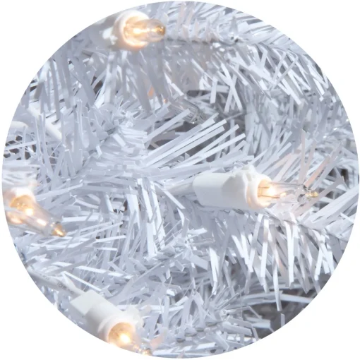 Best National Tree Company Pre-Lit Artificial Full Christmas Tree, White, Dunhill Fir, White Lights, Includes Stand, 7.5 Feet