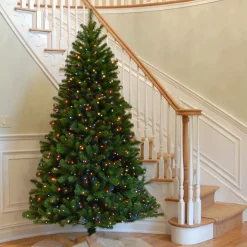 Cheap National Tree Company Pre-Lit Artificial Full Christmas Tree, Green, North Valley Spruce, Multicolor Lights, Includes Stand, 7 Feet