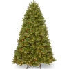 Online National Tree Company Pre-Lit Artificial Full Christmas Tree, Green, Newberry Spruce, Clear Lights, Includes Stand, 7.5 Feet
