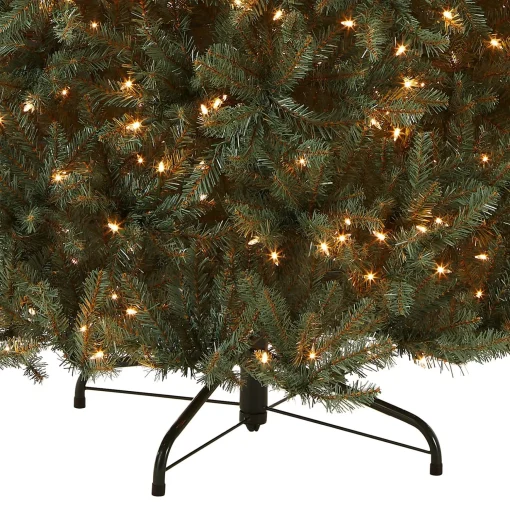 Online National Tree Company Pre-Lit Artificial Full Christmas Tree, Blue, Dunhill Fir, White Lights, Includes Stand, 7.5 Feet
