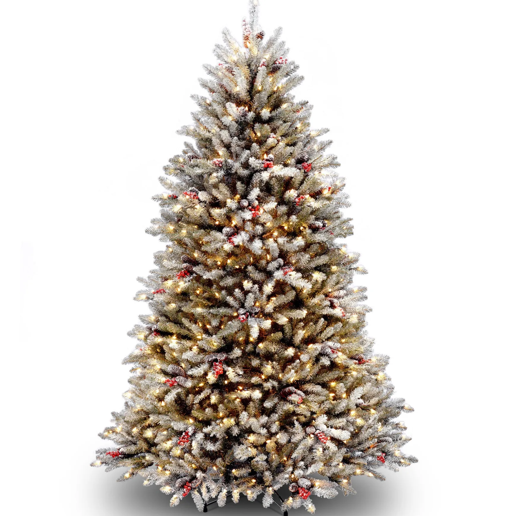 Pre-Lit Artificial Full Christmas Tree, Green, Dunhill Fir, White Lights, Includes Stand, 6.5 Feet^National Tree Company Sale