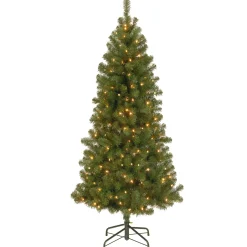 Pre-Lit Artificial Full Christmas Tree, Green, Canadian Fir Grande, White Lights, Includes Stand, 7 Feet^National Tree Company Discount