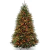 Sale National Tree Company Pre-Lit Artificial Full Christmas Tree, Green, Dunhill Fir, Multicolor Lights, Includes Stand, 7 Feet