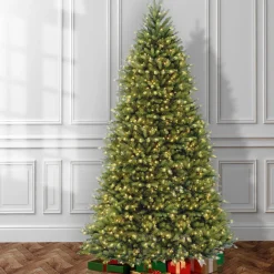 Online National Tree Company Pre-Lit Artificial Full Christmas Tree, Green, Dunhill Fir, Dual Color Led Lights, Includes Powerconnect And Stand, 10 Feet