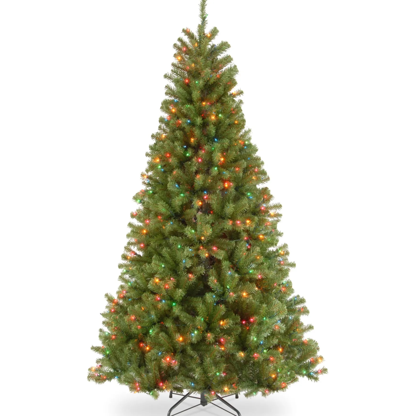 Pre-Lit Artificial Full Christmas Tree, Green, North Valley Spruce, Multicolor Lights, Includes Stand, 6.5 Feet^National Tree Company Online