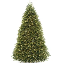 Pre-Lit Artificial Full Christmas Tree, Green, Dunhill Fir, Dual Color Led Lights, Includes Stand, 10 Feet^National Tree Company Best Sale