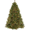 Pre-Lit Artificial Full Christmas Tree, Green, Winchester Pine, Multicolor Lights, Includes Stand, 7.5 Feet^National Tree Company New