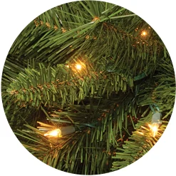 Pre-Lit Artificial Full Christmas Tree, Green, Winchester Pine, Multicolor Lights, Includes Stand, 7.5 Feet^National Tree Company New