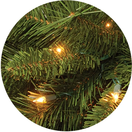 Pre-Lit Artificial Full Christmas Tree, Green, Winchester Pine, Multicolor Lights, Includes Stand, 7.5 Feet^National Tree Company New