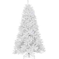 Online National Tree Company Pre-Lit Artificial Full Christmas Tree, White, North Valley Spruce, White Lights, Includes Stand, 7 Feet