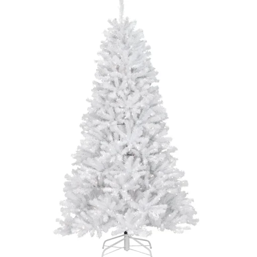 Online National Tree Company Pre-Lit Artificial Full Christmas Tree, White, North Valley Spruce, White Lights, Includes Stand, 7 Feet