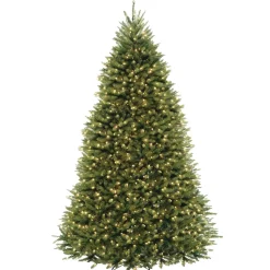 Hot National Tree Company Pre-Lit Artificial Full Christmas Tree, Green, Dunhill Fir, Dual Color Led Lights, Includes Stand, 9 Feet