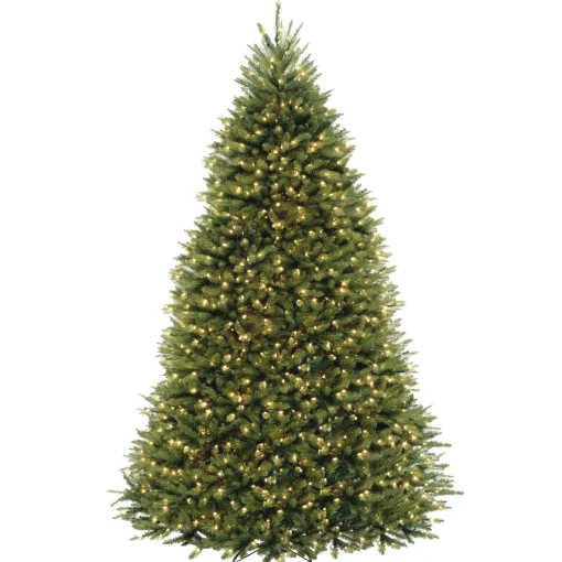 Hot National Tree Company Pre-Lit Artificial Full Christmas Tree, Green, Dunhill Fir, Dual Color Led Lights, Includes Stand, 9 Feet