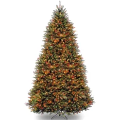 Hot National Tree Company Pre-Lit Artificial Full Christmas Tree, Green, Dunhill Fir, Dual Color Led Lights, Includes Stand, 9 Feet