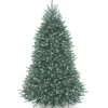 Pre-Lit Artificial Full Christmas Tree, Blue, Dunhill Fir, White Lights, Includes Stand, 6.5 Feet^National Tree Company Flash Sale