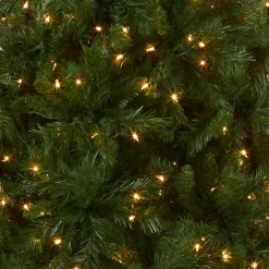 New National Tree Company Pre-Lit Artificial Full Christmas Tree, Green, Winchester Pine, White Lights, Includes Stand, 7.5 Feet