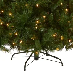 New National Tree Company Pre-Lit Artificial Full Christmas Tree, Green, Winchester Pine, White Lights, Includes Stand, 7.5 Feet