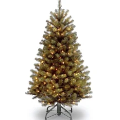 Sale National Tree Company Pre-Lit Artificial Full Christmas Tree, Green, North Valley Spruce, White Lights, Includes Stand, 5 Feet