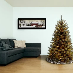 Sale National Tree Company Pre-Lit Artificial Full Christmas Tree, Green, North Valley Spruce, White Lights, Includes Stand, 5 Feet