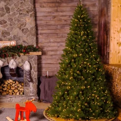 Cheap National Tree Company Pre-Lit Artificial Giant Christmas Tree, Green, North Valley Spruce, White Lights, Includes Stand, 10 Feet