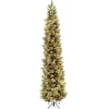 Online National Tree Company Pre-Lit Artificial Giant Slim Christmas Tree, Green, Carolina Pine, White Lights, Flocked With Pine Cones, Includes Stand, 12 Feet