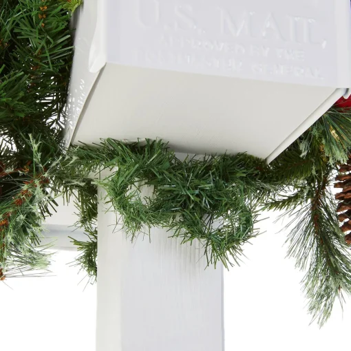 Hot National Tree Company Pre-Lit Artificial Mailbox Swag Decoration, Green, Colonial Fir, Led Lights, Decorated With Pine Cones, Berry Clusters, Christmas Collection, 3 Feet
