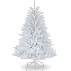 Flash Sale National Tree Company Pre-Lit Artificial Mini Christmas Tree, White, Dunhill Fir, Unlit, Includes Stand, 4.5 Feet