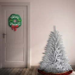 Flash Sale National Tree Company Pre-Lit Artificial Mini Christmas Tree, White, Dunhill Fir, Unlit, Includes Stand, 4.5 Feet