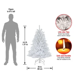 Store National Tree Company Pre-Lit Artificial Mini Christmas Tree, White, Dunhill Fir, Unlit, Includes Stand, 4.5 Feet