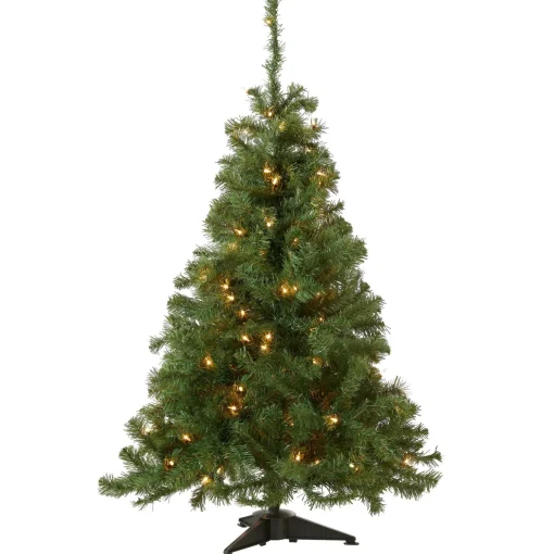 Cheap National Tree Company Pre-Lit Artificial Mini Christmas Tree, Green, Kincaid Spruce, White Lights, Includes Stand, 4 Feet