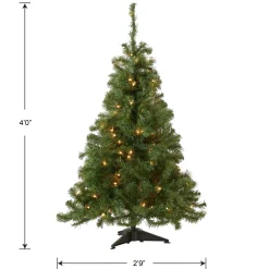 Cheap National Tree Company Pre-Lit Artificial Mini Christmas Tree, Green, Kincaid Spruce, White Lights, Includes Stand, 4 Feet