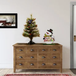 Cheap National Tree Company Pre-Lit Artificial Mini Christmas Tree, Green, Crestwood Spruce, Fiber Optic, Decorated With Pine Cones, Berry Clusters, Frosted Branches, Includes Stand, 20 Inches