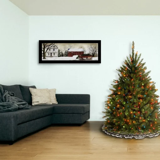 Clearance National Tree Company Pre-Lit Artificial Mini Christmas Tree, Green, Dunhill Fir, Multicolor Lights, Includes Stand, 4 Feet