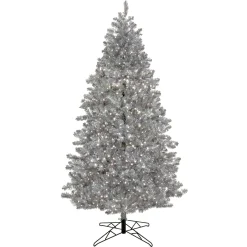 Sale National Tree Company Pre-Lit Artificial Silver Christmas Tree, With Cool White Led Lights, Plug In, 7.5 Ft