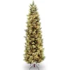 Hot National Tree Company Pre-Lit Artificial Slim Christmas Tree, Green, Carolina Pine, White Lights, Includes Stand, 6.5 Feet