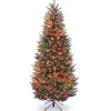 Best Sale National Tree Company Pre-Lit Artificial Slim Christmas Tree, Green, Natural Fraser Fir, Includes Stand, 7 Feet