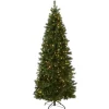 Hot National Tree Company Pre-Lit Artificial Slim Christmas Tree, Lehigh Valley Pine, Green, White Lights, Includes Stand, 7.5 Feet