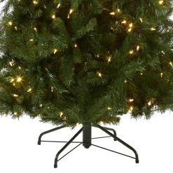 Hot National Tree Company Pre-Lit Artificial Slim Christmas Tree, Lehigh Valley Pine, Green, White Lights, Includes Stand, 7.5 Feet
