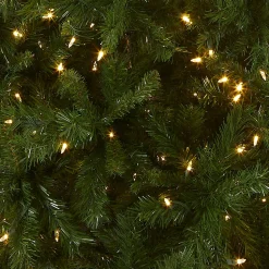 Hot National Tree Company Pre-Lit Artificial Slim Christmas Tree, Lehigh Valley Pine, Green, White Lights, Includes Stand, 7.5 Feet