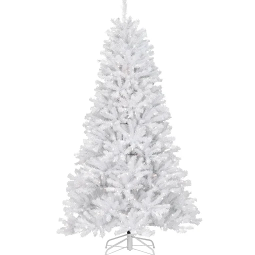 Pre-Lit Artificial Slim Christmas Tree, White, North Valley Spruce, White Lights, Includes Stand, 7.5 Feet^National Tree Company Fashion