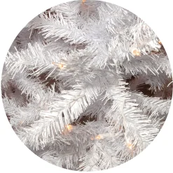 Pre-Lit Artificial Slim Christmas Tree, White, North Valley Spruce, White Lights, Includes Stand, 7.5 Feet^National Tree Company Fashion