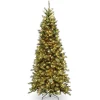 Online National Tree Company Pre-Lit Artificial Slim Christmas Tree, Green, Tiffany Fir, White Lights, Includes Stand, 6.5 Feet