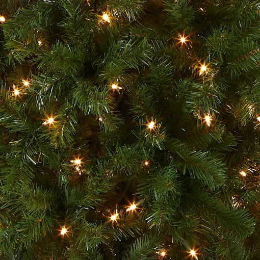 Cheap National Tree Company Pre-Lit Artificial Slim Christmas Tree, Green, North Valley Spruce, White Lights, Includes Stand, 7.5 Feet